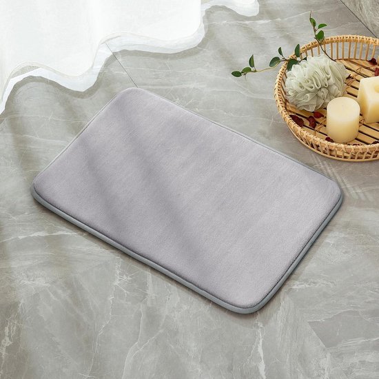 MSV Badkamerkleedje/badmat tapijt voor de vloer - lichtgrijs - 40 x 60