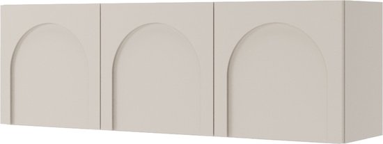 Selsey Arkadia - Meuble TV trois portes avec façades fraisées 150 cm - Grijs beige