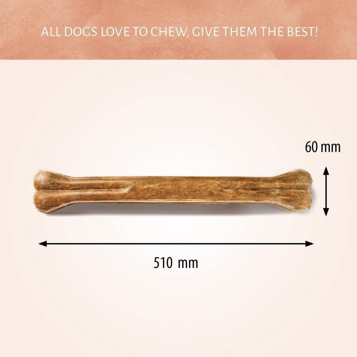 Honden kluif Raw Hide super kluif bot Antos 51 CM 1 Kg