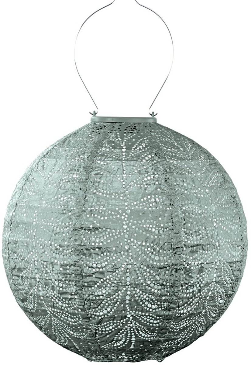 Lumiz Solar Buitenlamp - Buitenverlichting - Lampion - Solar Tuinverlichting - Folia Rond - 30 cm - Sage Green
