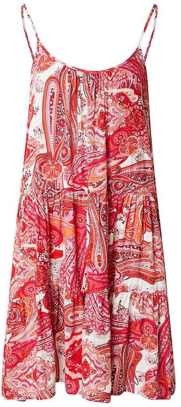 Zomerjurken dames- Korte Strandjurken Ibiza stijl | Pink Paisley | Maat XXL/44