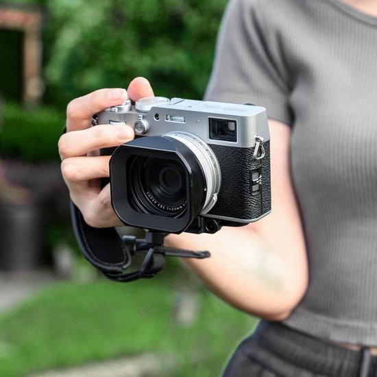 JJC Lenskap met adapterring voor Fujifilm Fuji X100VI X100V X100 X100S X100T X100F camera's, vervangt Fujifilm LH-X100 lenskap en AR-X100 adapterring - compatibel met 49 mm filters en lensdop