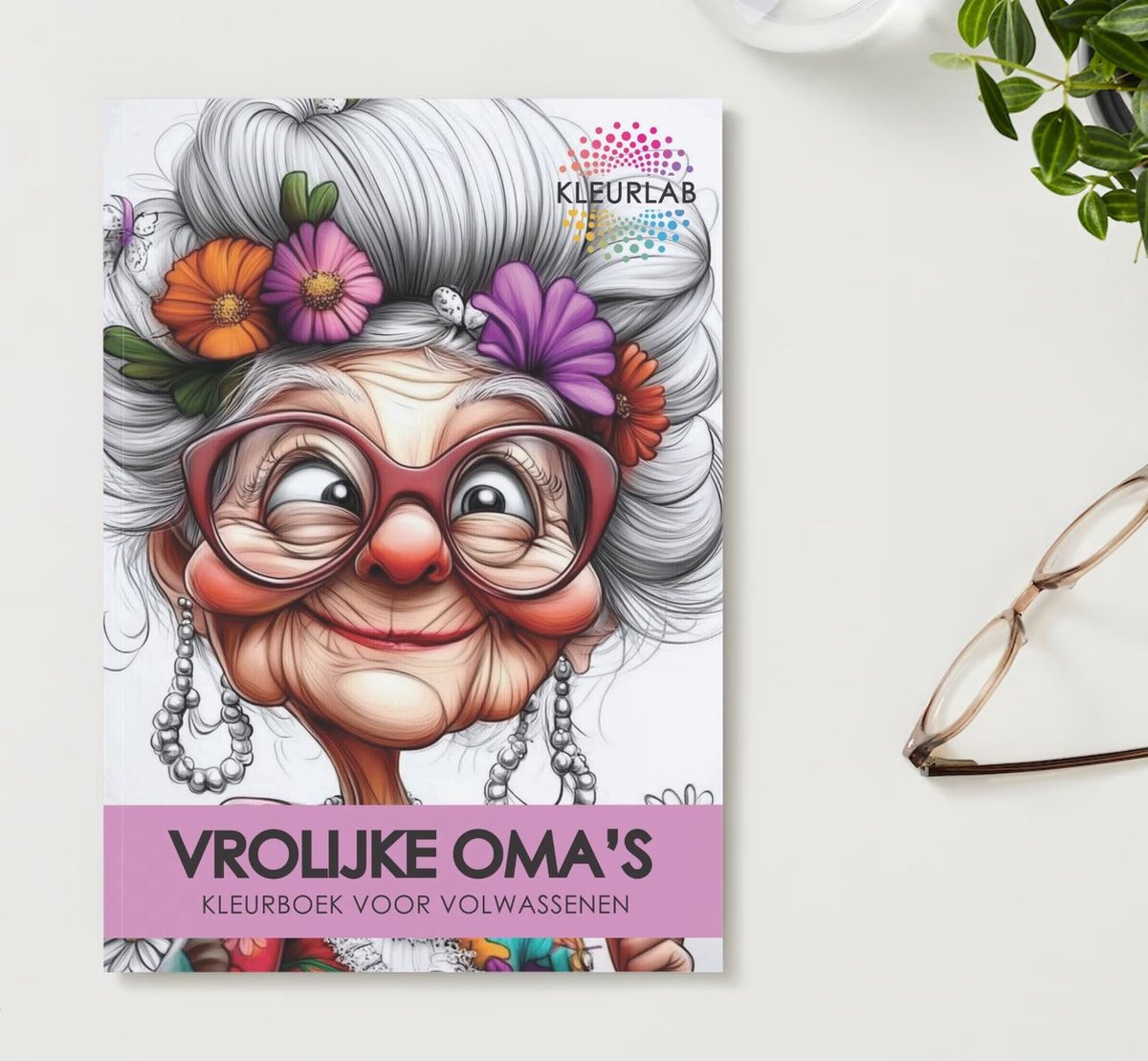 KleurLab® - Kleurboek voor Volwassenen - Vrolijke Oma's - Fantasy en Humor - 48 Kleurplaten op A4 Formaat - Enkelzijdig bedrukt — afbeelding 5
