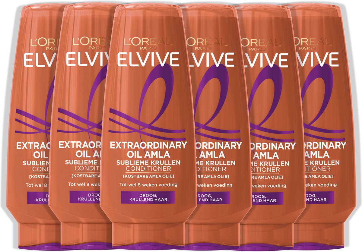 L’Oréal Paris Elvive Extraordinairy Oil Krulverzorgende Conditioner - 6x200 ml – Voordeelverpakking