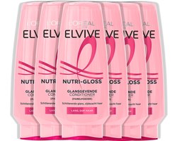 L'Oréal Paris Elvive Nutri-Gloss Conditioner - Glansgevende Conditioner Voor Lang, Dof Haar - Met Parelpoeder - 6x200ML