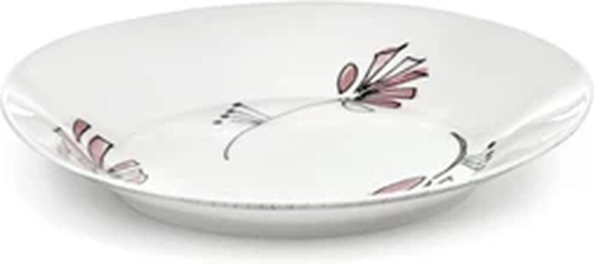 Serax Marni Midnight Flowers Fiore Rosa diep bord / schaal D26cm H3.8cm roze / zwart