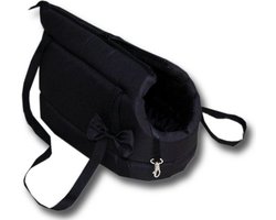 Honden draagtas - kleine honden - 36x19x23 cm - zwart - Stijlvolle Schoudertas