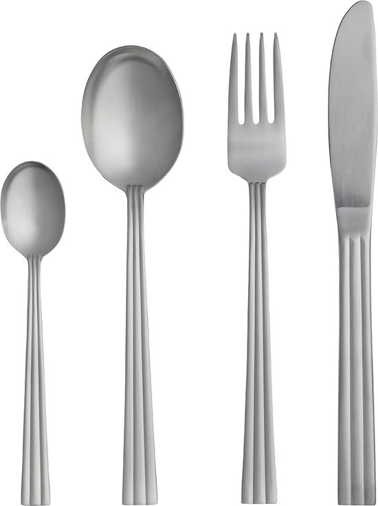 TB Collection Ménagère 16 Pieces KOS Satiné, Acier Inoxydable, INOX, 26,4 x 13,9 x 6,4 cm