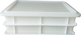 2 x Deegkrat - Pizza deegbakken 40x30x7cm wit met 1 deksel - Genus Dei