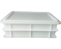 2 x Deegkrat - Pizza deegbakken 40x30x7cm wit met 1 deksel - Genus Dei