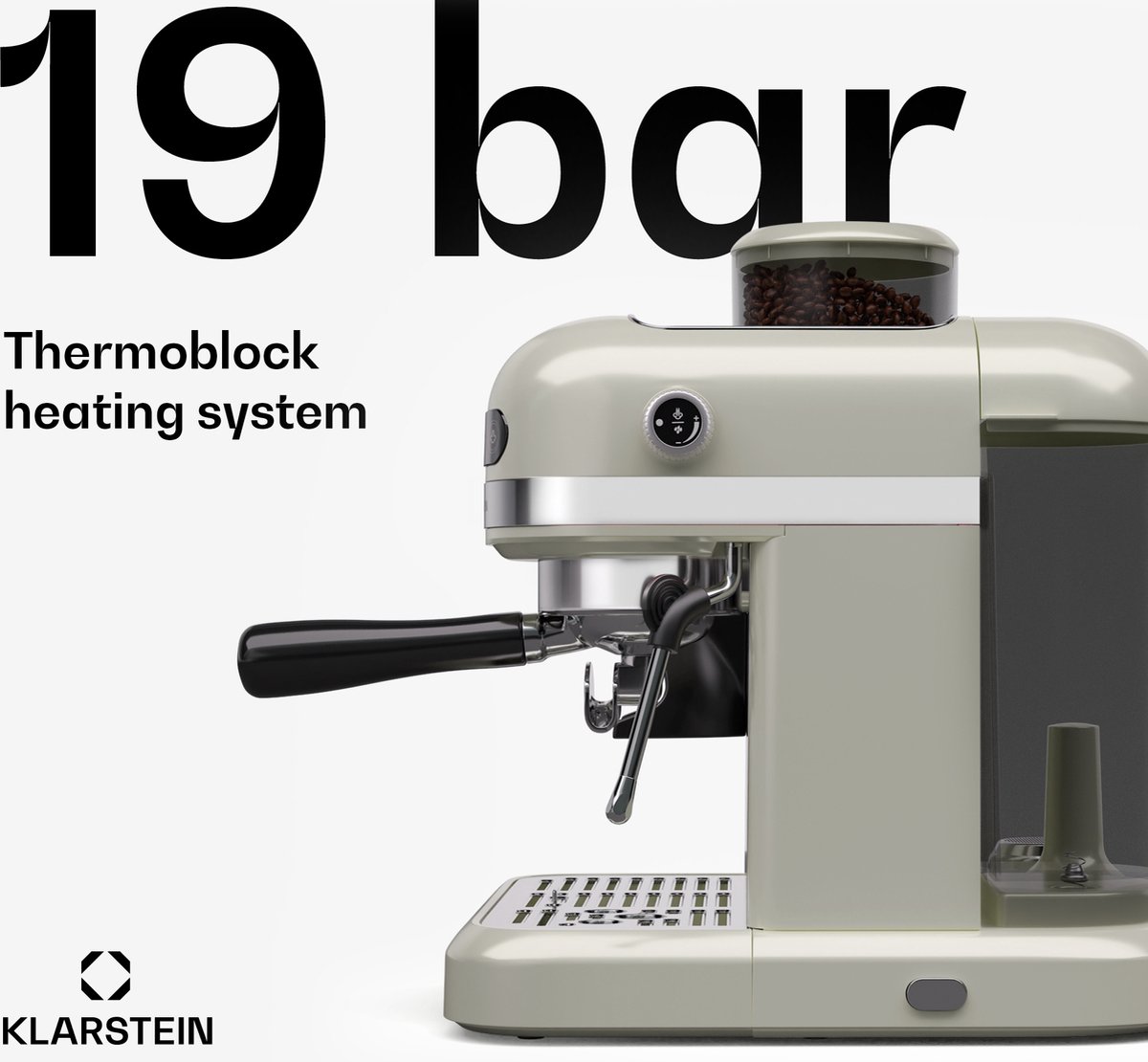 Chal-Tec Bella Café Pistonmachine met Maalmolen 19 Bar - afbeelding 3