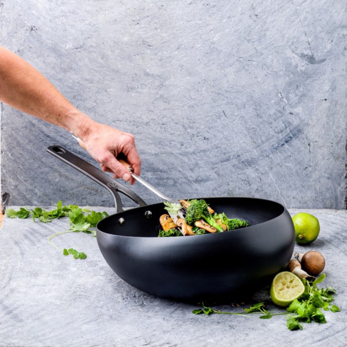 BK Wokpan / Wokarang Black Steel - ø 30 cm / 2.6 Liter - Zonder anti-aanbaklaag