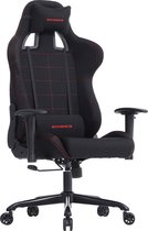 Game Stoel - Gaming Chair - Verstelbare Kussens - Wijde rugleuning - Zwart met Rode Naad