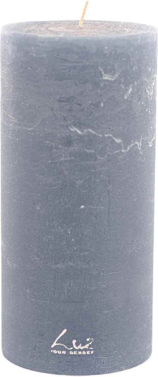 LUZ Rasteli Luz Your Kaars Cilinder Blauw-Oceaan Blauw D 9 cm H 19 cm