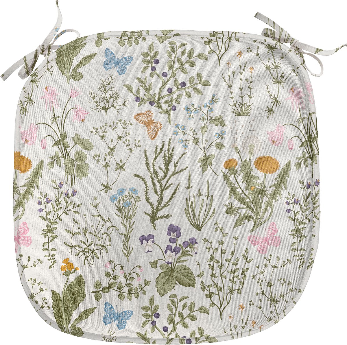 New Bed Bloemmotief Vintage tuinplanten Stoelkussen, Anti-Slip Zitting Pad, 40 cm x 40 cm