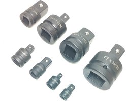 Krachtdoppen verloop set 1/4" t/m 1" kracht dop adapter 8 delig