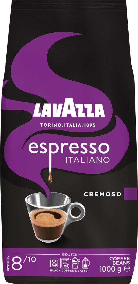 Goedkoopste Lavazza Espresso Italiano Cremoso Koffiebonen - 100 Arabica Koffie Bonen - Intensiteit 8/10 - 1 kg