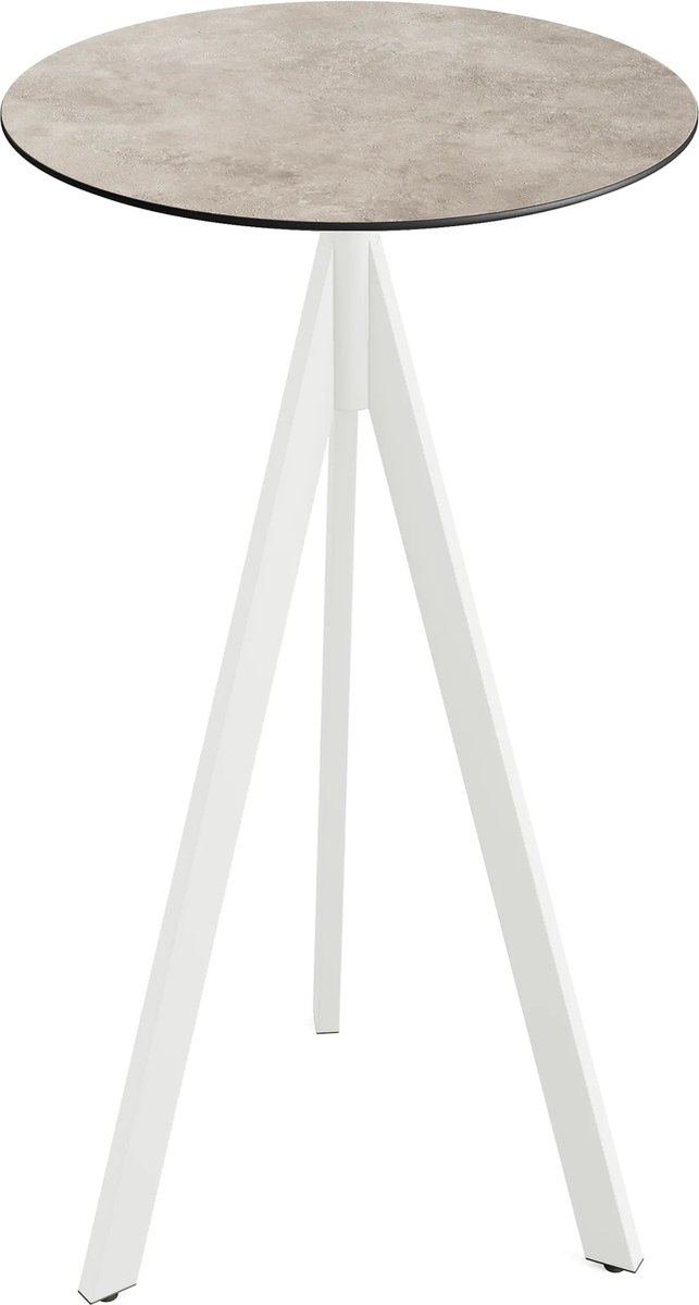 Essentials Infinity Tripod Statafel Wit Frame + Moonstone HPL 70 cm - 140051370 - Horeca & Professioneel