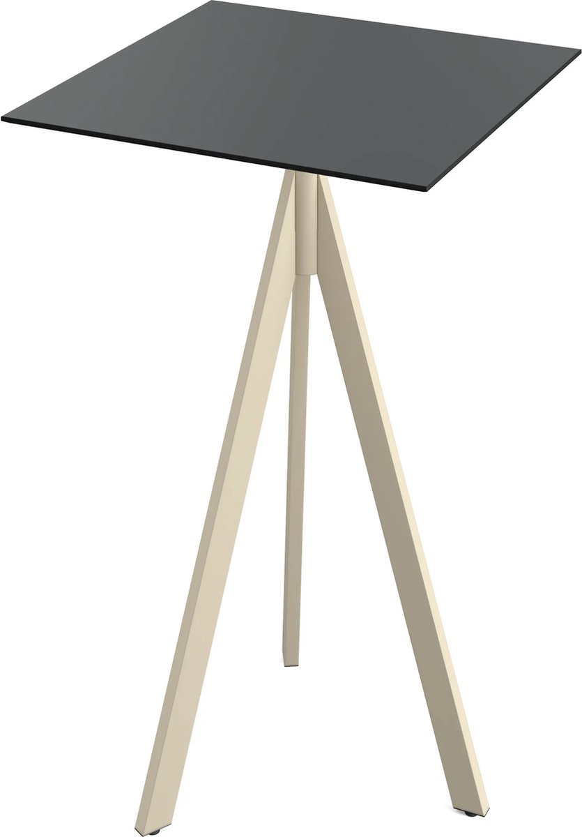 Essentials Infinity Tripod Statafel Zand Frame + Zwart HPL 70x70 cm - 140061077 - Horeca & Professioneel