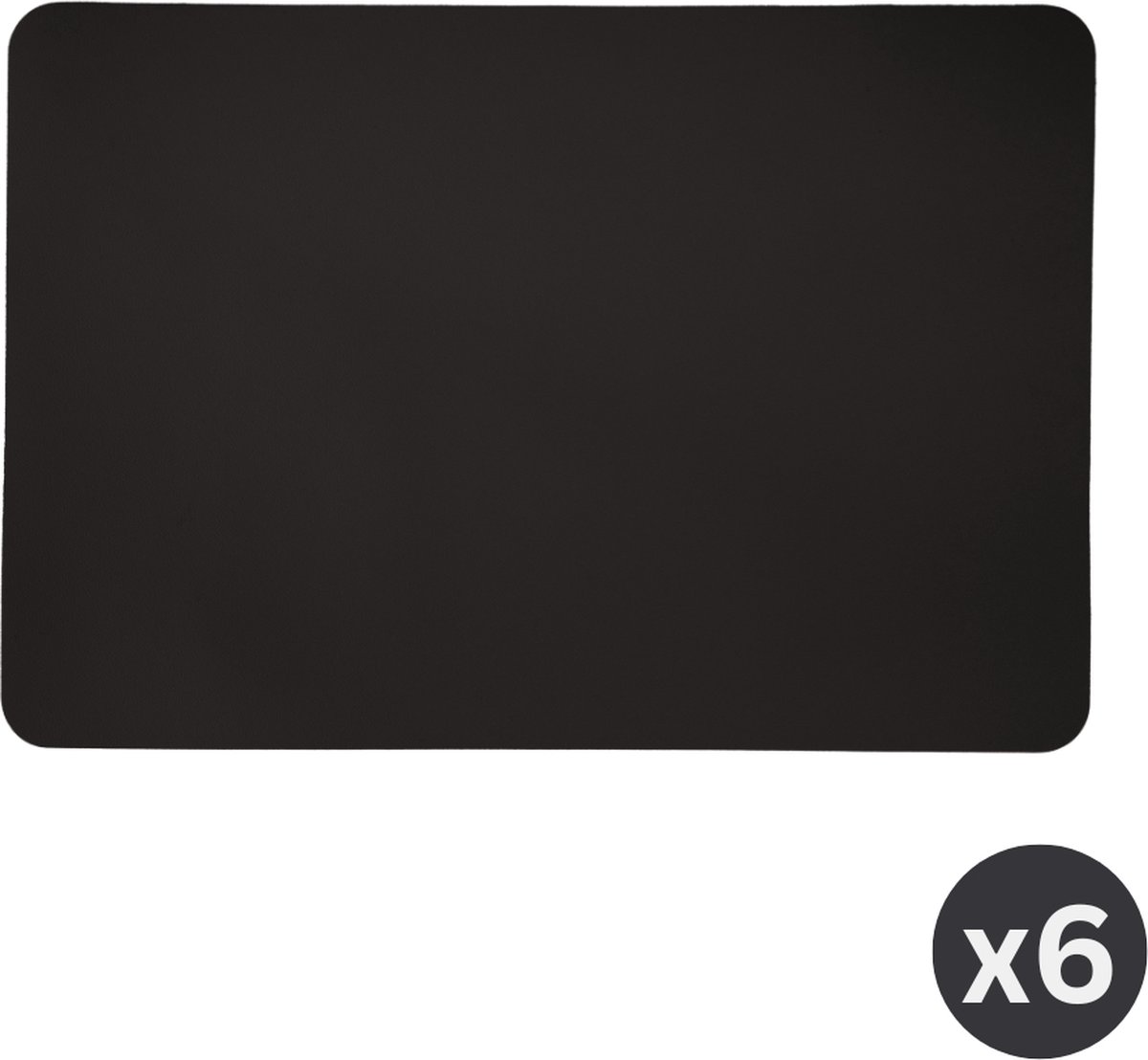 ZICZAC - Placemat TORILL - SET/6 - antislip achterkant - 30x45 cm - zwart