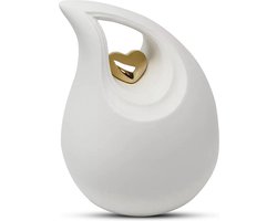 XXL As Urn - 3.5 Liter - Teardrop - Druppel Urn - Crematie Urn - Uniek - Voor Huisdieren of Menselijk As - Crematie As - Decoratie Urn - WIT