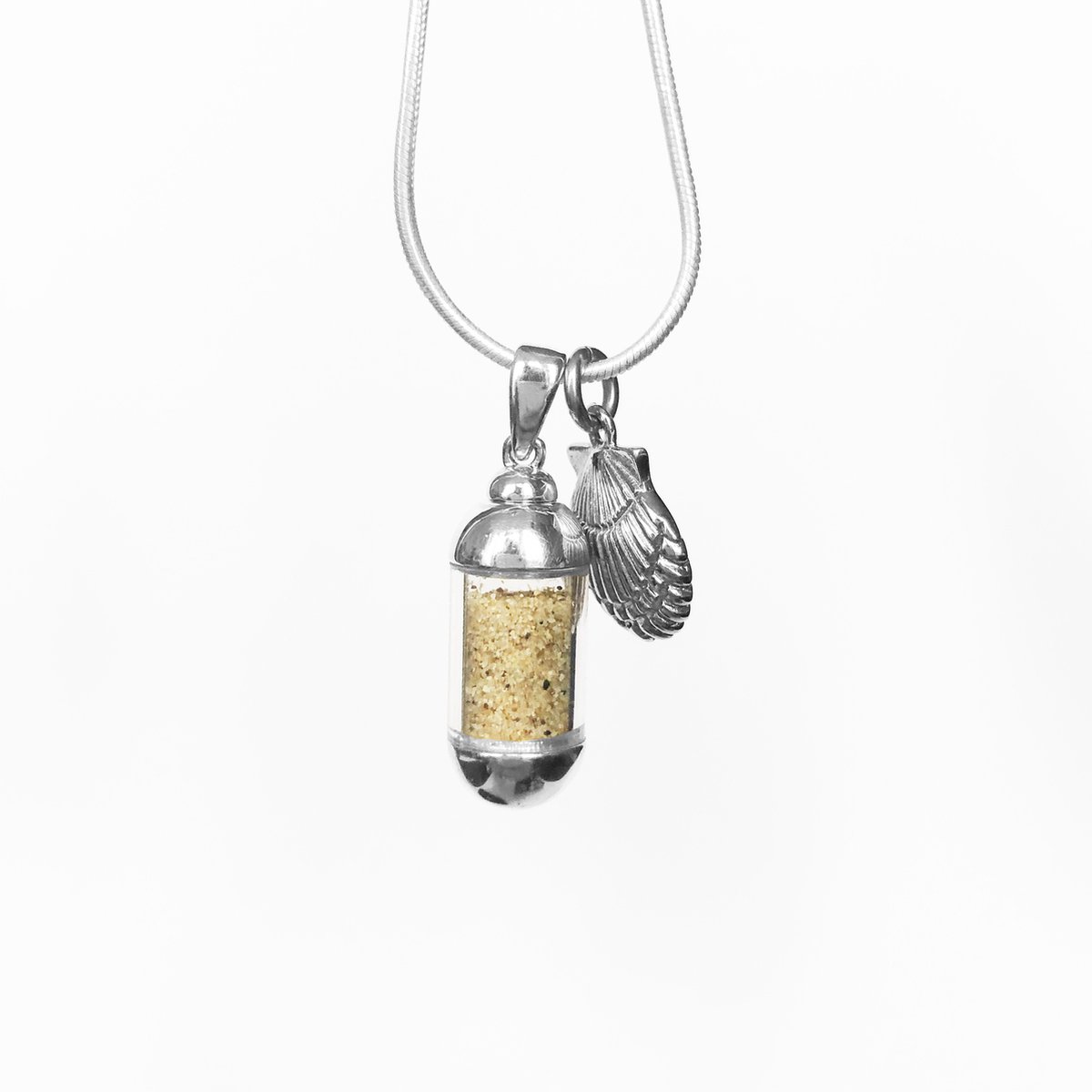 Laguna Treasures Jewellery - Ketting Beach Pendant Schelp - Zilver - Verguld - Snake ketting - Halsketting - Sieraden - Strand - Herinnering - Schelp