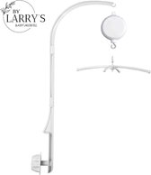 Baby Mobiel Wit Inclusief Muziekmobiel Met 12 Liedjes - Boxmobiel - Wieg Mobiel - Mobiel Babykamer - Babyshower Cadeau - Larry's