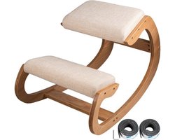 Bolt Edge Kniestoel - Ergonomisch - Met Dikke Kniekussens - Lichtbruin - Voor Werkplek