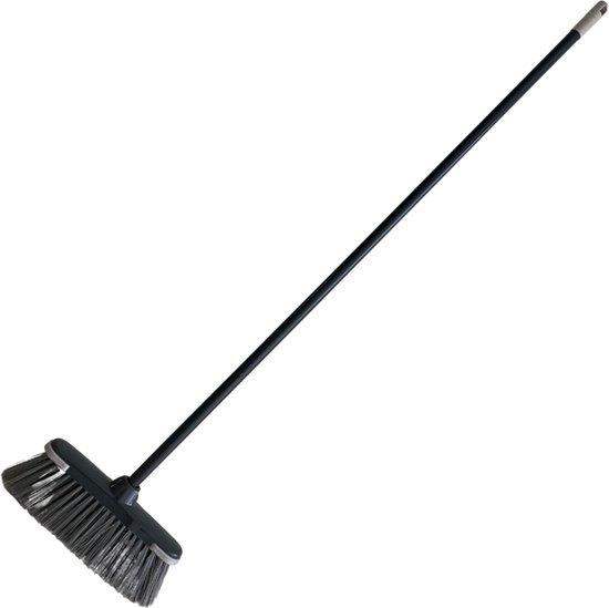 Kamerbezem - Veegborstel met steel voor binnen - Veegborstel - Kamerveger - zachte bezem met steel voor binnen & buiten - Bezemkop 30 cm - Bezemsteel 120 cm - Grijs van Merkloos	 — afbeelding 2
