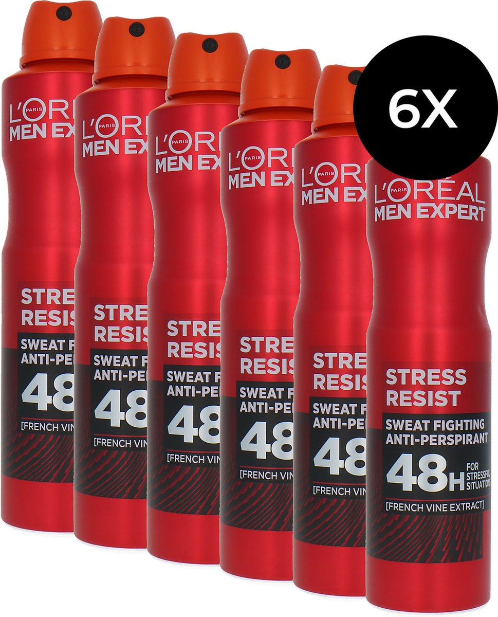 L'Oréal Men Expert Stress Resist Deodorant Spray - 6 x 250 ml