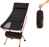 Campingstoel – Campingstoel opvouwbaar – Visstoel – Vouwstoel – Strandstoel – Inklapbaar – Lichtgewicht – Outdoor Stoel – Hoge Rugleuning – 1.2 kg