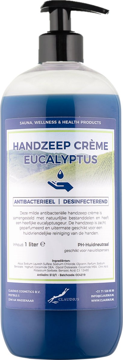 Goedkoopste Handzeep Crème Eucalyptus 1 liter - met gratis pomp