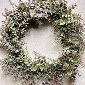 Eucalyptus krans - plant - kunstplanten - voorjaar - kransen - deurkrans - decoratieve accessoires - landelijk - nepplant - Lente - Zijden