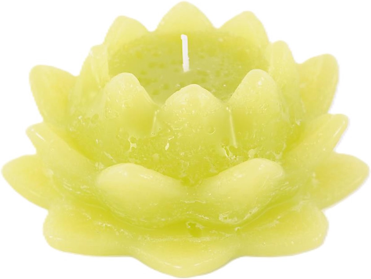LUZ Rasteli Luz Your Kaars Waterlelie Groen-Lime Groen D 8 cm H 13.5 cm