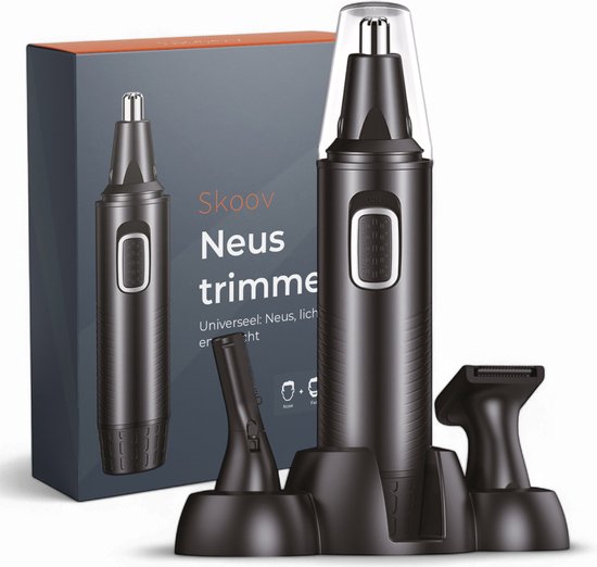 Neustrimmer vrouwen - Oplaadbaar - 3-in-1 - Voor neus, oor en wenkbrauw - Neushaartrimmer voor dames en heren - Oplaadbaar - Veelzijdig - Inclusief opzetstukken - Skoov