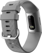 YONO Siliconen Bandje geschikt voor Fitbit Charge 4 / 3 – Grijs – Large
