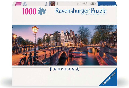 Ravensburger puzzel Amsterdam by Night - legpuzzel 1000 stukjes.