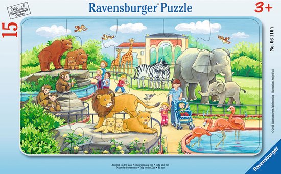 Ravensburger kaderpuzzel over een dagje dierentuin