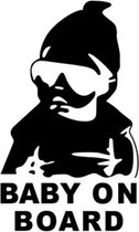 Jumada's Baby On Board Sticker - Autosticker Babysticker Auto - Zwart Auto Sticker - 14x10cm