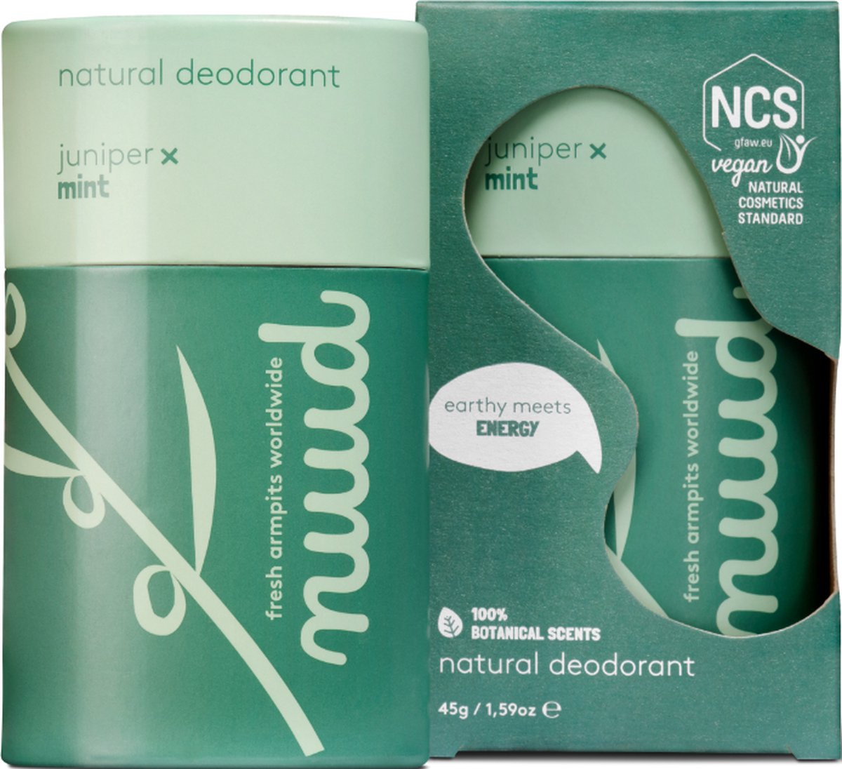 nuud - natuurlijke, vegan deodorant - Jeneverbes x Munt Stick