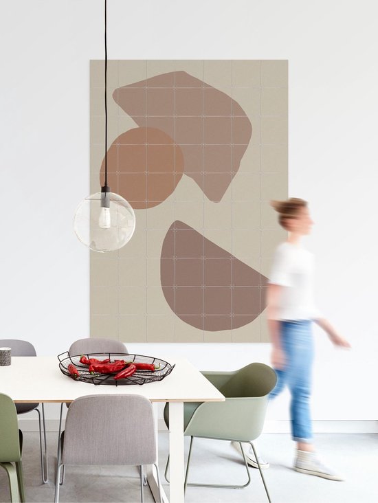 IXXI Mocha, Divers - 100 x 140 cm - Support de suspension gratuit - Grande décoration murale et affiches - Minimaliste, Graphisme, Abstrait, Géométrique