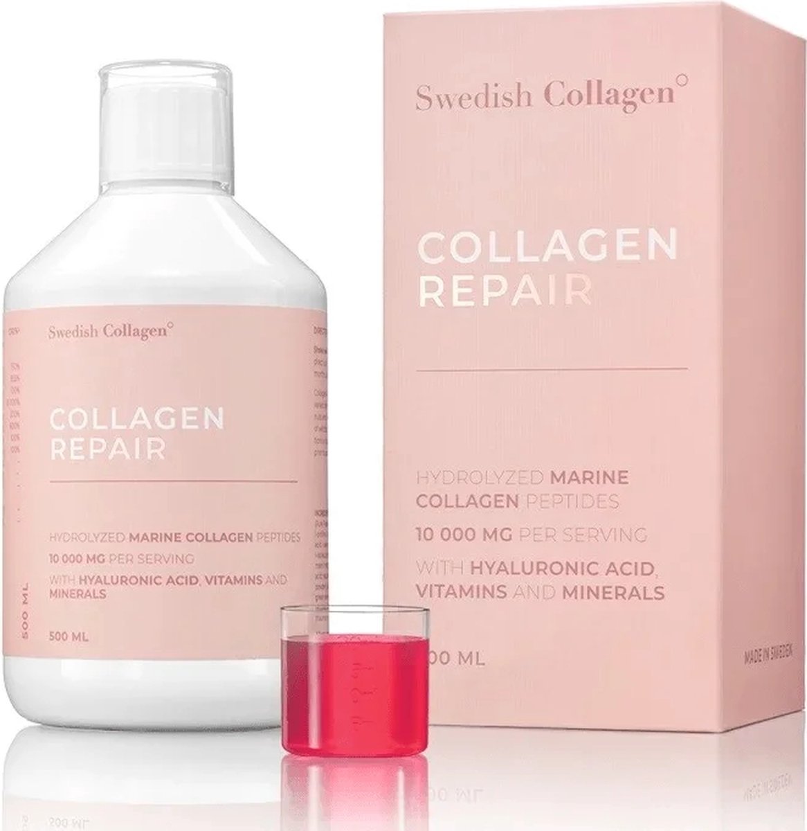 Premium Collagen Repair-Vloeibare Collageen Drank (10.000 mg)-Marine Collageen & Hyaluronzuur-Anti-Aging & Huidverzorging- Huid, Haar,Nagels&Gewrichten-Suikervrij-Glutenvrij-Huidverjonging van binnenuit-Hydraterend-Stofwisseling-vetverbranding-500 ml