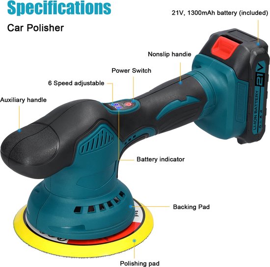 SGZIOO Polijstmachine auto klein, mini
