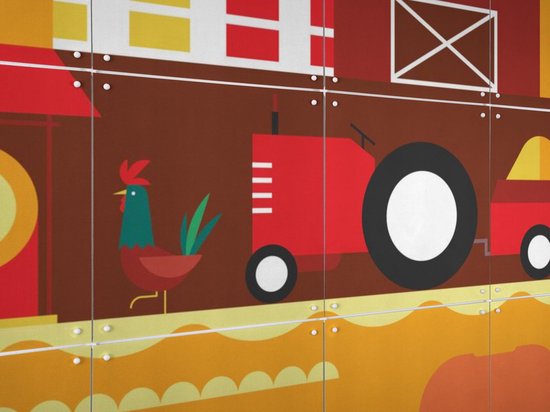 Ferme IXXI - Décoration murale - Animaux - 100 x 140 cm