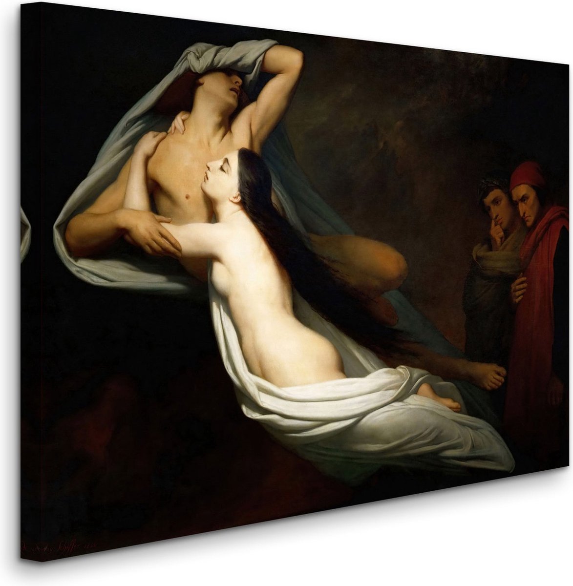 Ary Scheffer - The Ghosts of Paolo and Francesca Appear to Dante and Virgil, De Geesten va