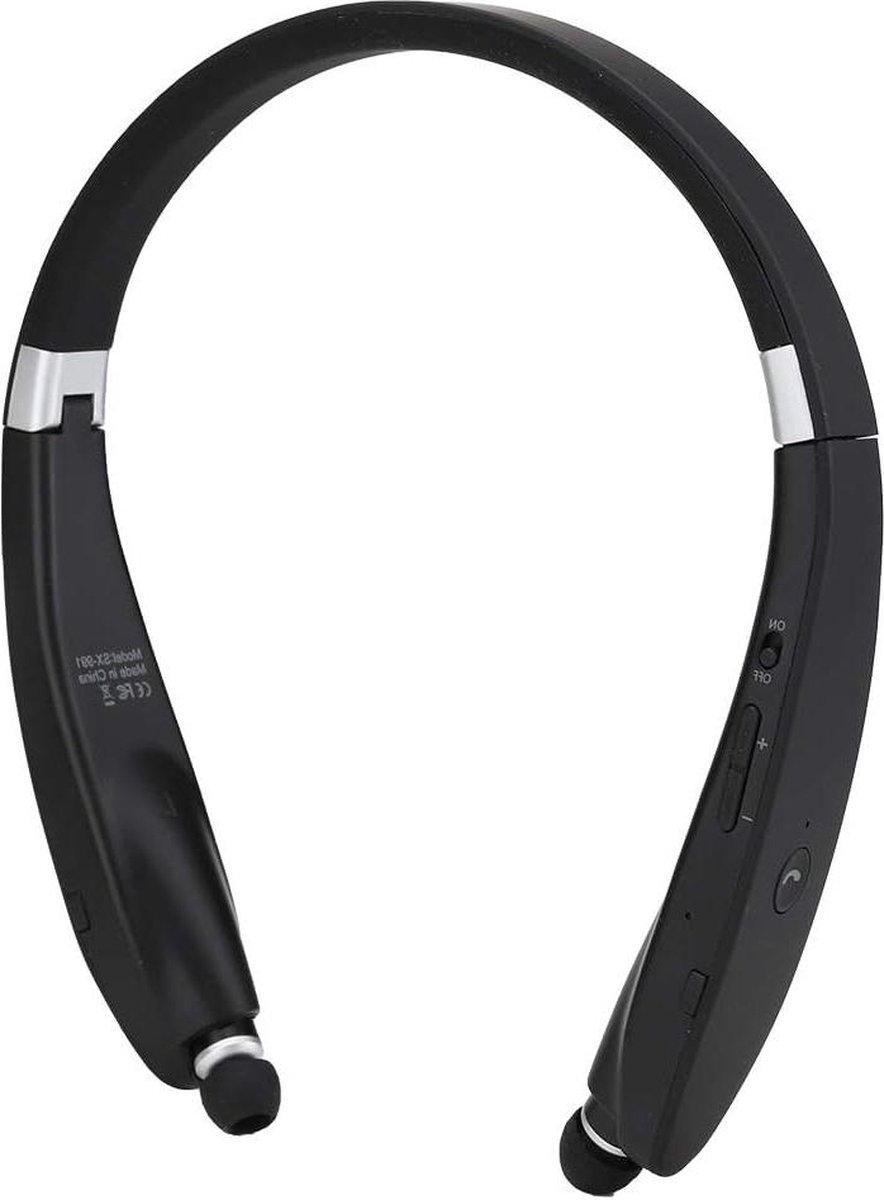 Opvouwbare Nek Hangende Draadloze Koptelefoon SX-991 - Telescopische Headset Voor Sporting - Zwart .