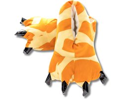BoefieBoef Dinopoten giraffe sloffen voor kinderen - geel