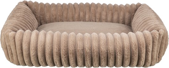Trixie - Hondenmand Lonni - Ribfluweel - Hoekig - Lichtbruin - 100X70 cm