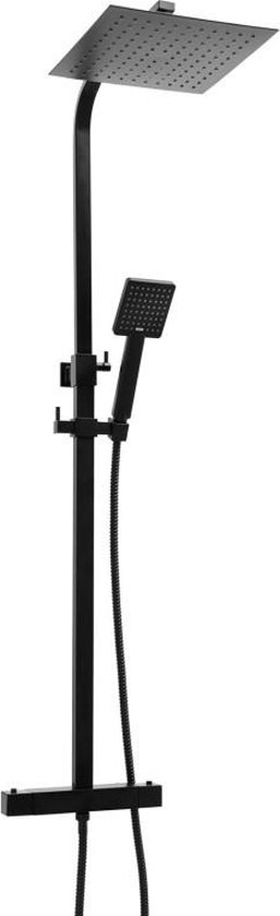 Viking Choice Doucheset Zwart met Regendouche 25cm & Thermostaatkraan - Energiebesparend