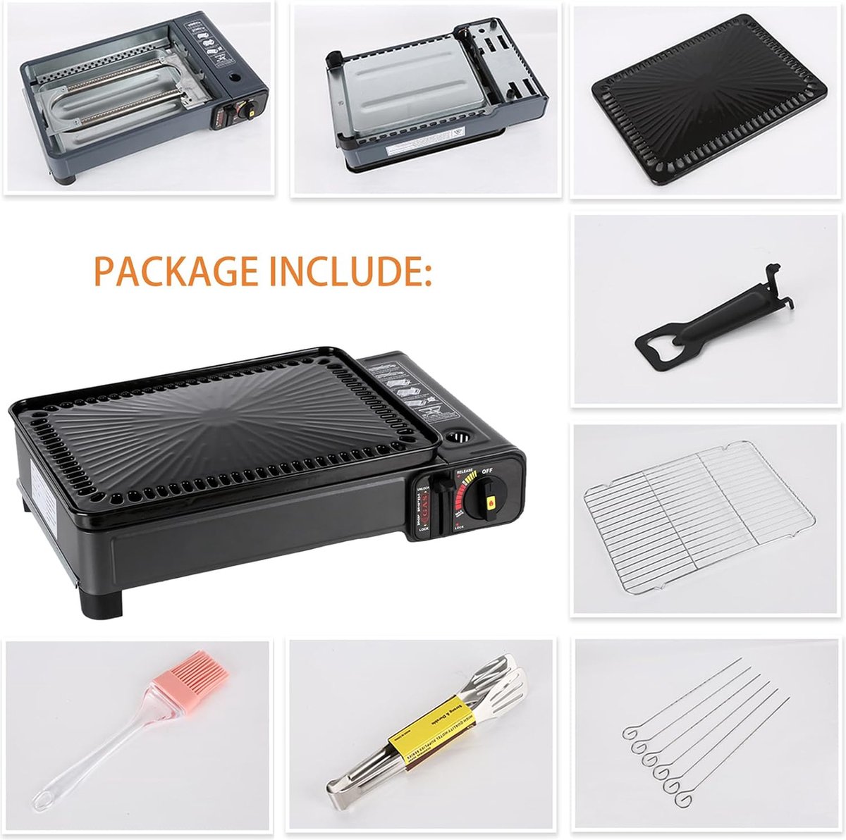 SMH LINE® Draagbare Party Grill - Camping kooktoestel - Gas barbecue - Incl. 4x Gasflessen thumbnail 6
